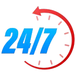 Soporte Disponible 24/7 para Diseño Web Icono de disponibilidad 24/7 para servicios de diseño web