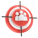 Enfoque en Público Objetivo en SEM Icono de enfoque en público objetivo para servicios de SEM y Google Ads