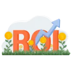 Enfoque en ROI (Retorno de Inversión) en Marketing Digital Icono de enfoque en ROI para servicios de SEO, SEM, diseño web y marketing digital