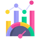 Resultados Medibles en Marketing Digital Icono de resultados medibles para servicios de SEO, SEM, diseño web y marketing digital